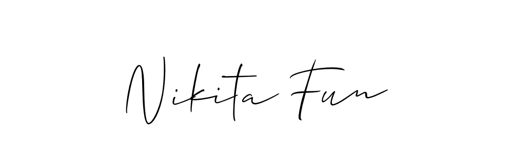 Make a beautiful signature design for name Nikita Fun. With this signature (Allison_Script) style, you can create a handwritten signature for free. Nikita Fun signature style 2 images and pictures png