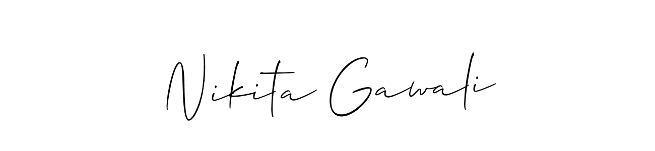 This is the best signature style for the Nikita Gawali name. Also you like these signature font (Allison_Script). Mix name signature. Nikita Gawali signature style 2 images and pictures png