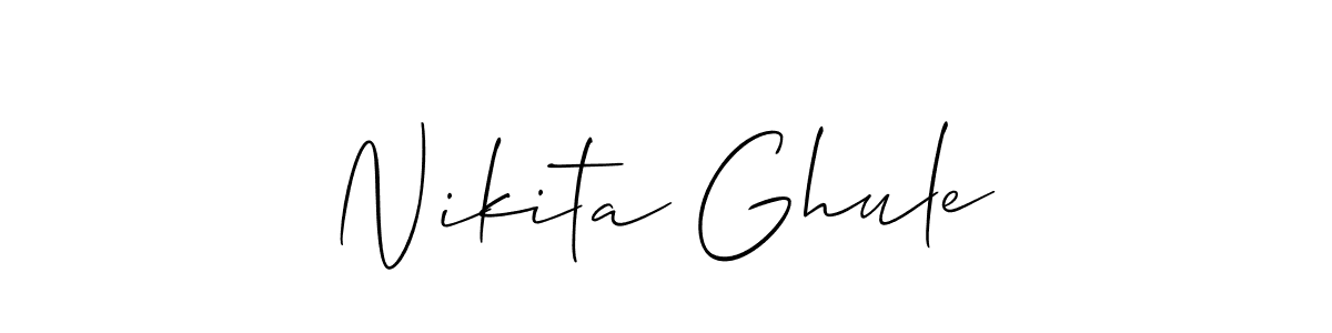 The best way (Allison_Script) to make a short signature is to pick only two or three words in your name. The name Nikita Ghule include a total of six letters. For converting this name. Nikita Ghule signature style 2 images and pictures png