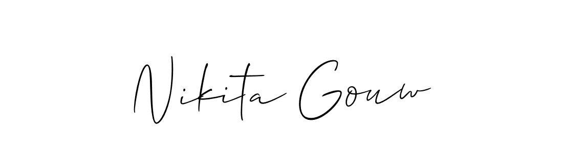 This is the best signature style for the Nikita Gouw name. Also you like these signature font (Allison_Script). Mix name signature. Nikita Gouw signature style 2 images and pictures png