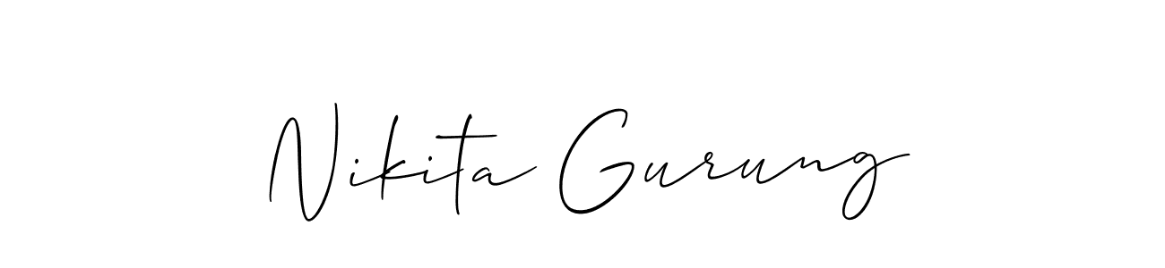 Design your own signature with our free online signature maker. With this signature software, you can create a handwritten (Allison_Script) signature for name Nikita Gurung. Nikita Gurung signature style 2 images and pictures png