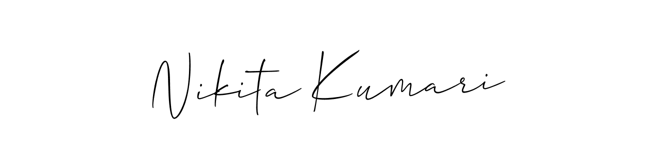 It looks lik you need a new signature style for name Nikita Kumari. Design unique handwritten (Allison_Script) signature with our free signature maker in just a few clicks. Nikita Kumari signature style 2 images and pictures png