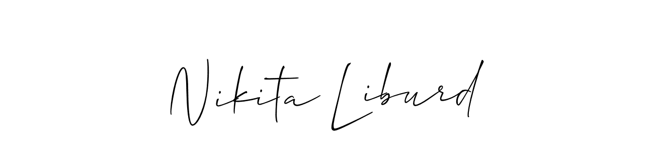 The best way (Allison_Script) to make a short signature is to pick only two or three words in your name. The name Nikita Liburd include a total of six letters. For converting this name. Nikita Liburd signature style 2 images and pictures png