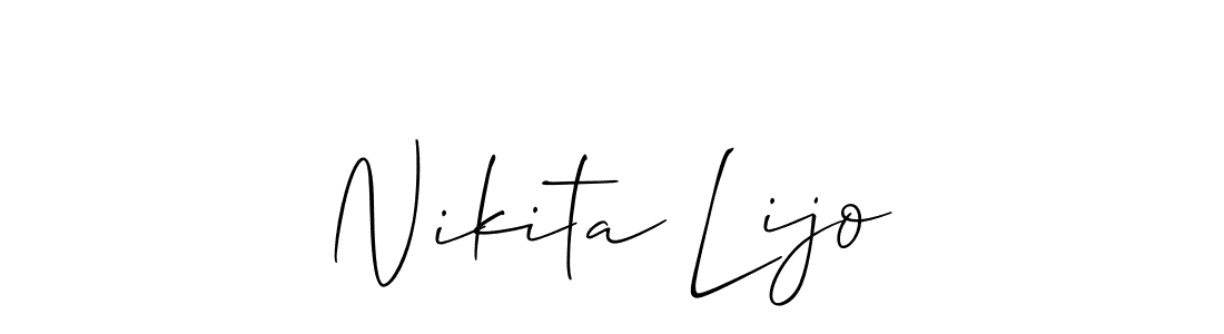 Make a beautiful signature design for name Nikita Lijo. With this signature (Allison_Script) style, you can create a handwritten signature for free. Nikita Lijo signature style 2 images and pictures png
