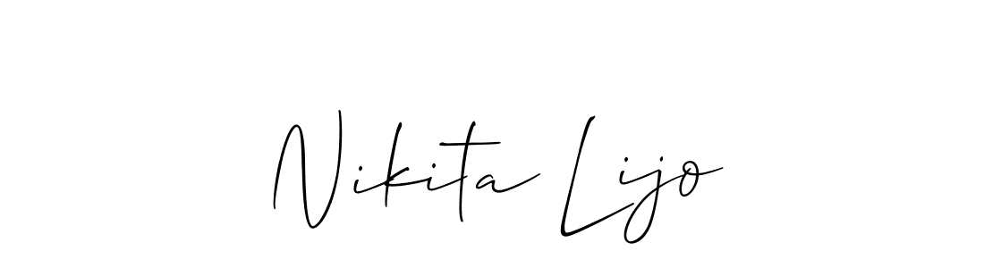 Make a beautiful signature design for name Nikita Lijo. With this signature (Allison_Script) style, you can create a handwritten signature for free. Nikita Lijo signature style 2 images and pictures png