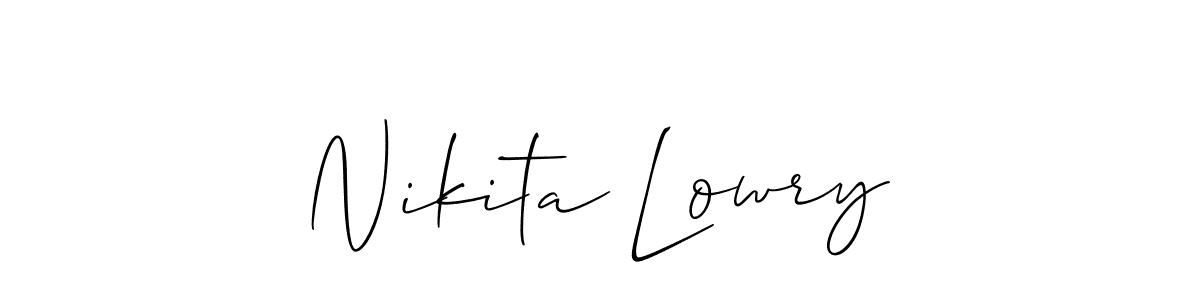 Create a beautiful signature design for name Nikita Lowry. With this signature (Allison_Script) fonts, you can make a handwritten signature for free. Nikita Lowry signature style 2 images and pictures png