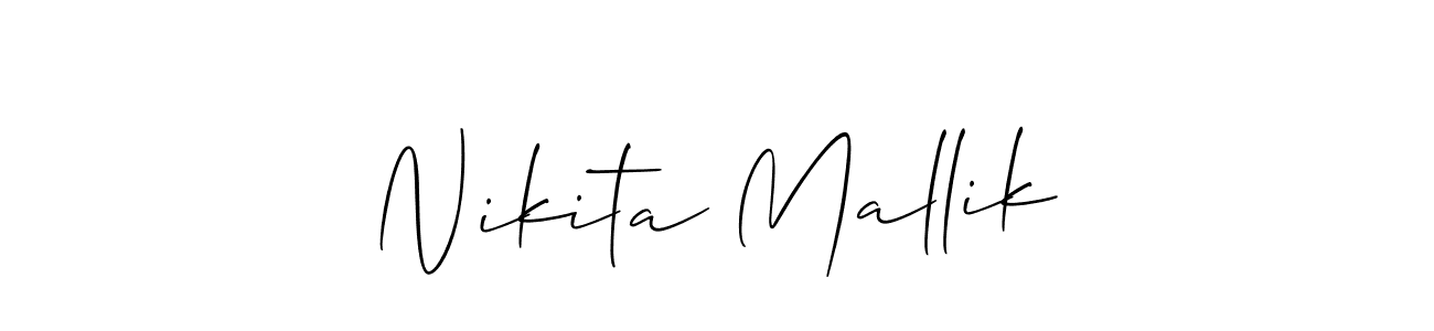 Make a beautiful signature design for name Nikita Mallik. With this signature (Allison_Script) style, you can create a handwritten signature for free. Nikita Mallik signature style 2 images and pictures png