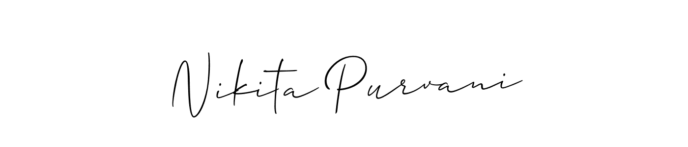How to make Nikita Purvani signature? Allison_Script is a professional autograph style. Create handwritten signature for Nikita Purvani name. Nikita Purvani signature style 2 images and pictures png