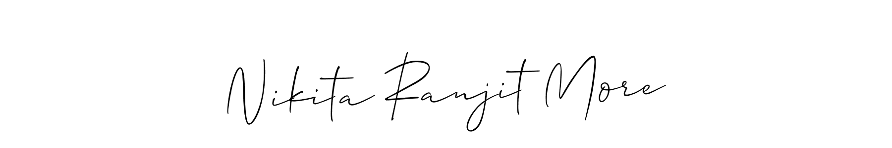 The best way (Allison_Script) to make a short signature is to pick only two or three words in your name. The name Nikita Ranjit More include a total of six letters. For converting this name. Nikita Ranjit More signature style 2 images and pictures png