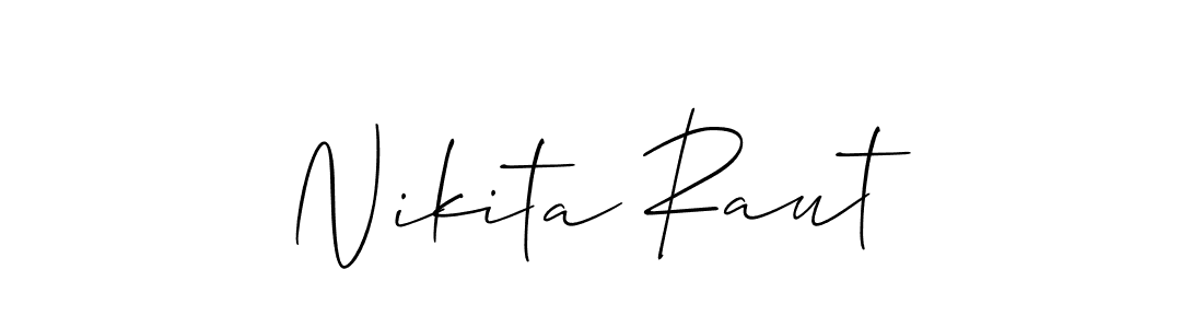 How to make Nikita Raut name signature. Use Allison_Script style for creating short signs online. This is the latest handwritten sign. Nikita Raut signature style 2 images and pictures png