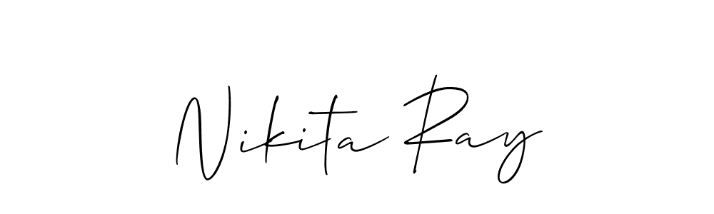 You should practise on your own different ways (Allison_Script) to write your name (Nikita Ray) in signature. don't let someone else do it for you. Nikita Ray signature style 2 images and pictures png