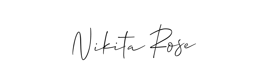 Allison_Script is a professional signature style that is perfect for those who want to add a touch of class to their signature. It is also a great choice for those who want to make their signature more unique. Get Nikita Rose name to fancy signature for free. Nikita Rose signature style 2 images and pictures png