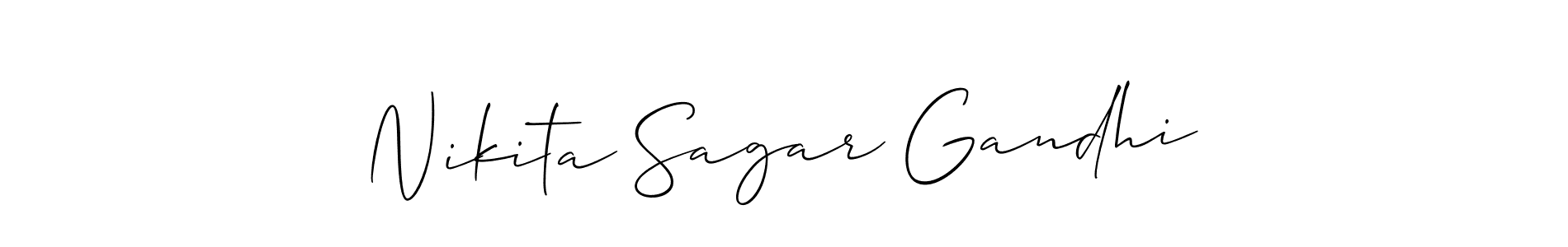 Make a short Nikita Sagar Gandhi signature style. Manage your documents anywhere anytime using Allison_Script. Create and add eSignatures, submit forms, share and send files easily. Nikita Sagar Gandhi signature style 2 images and pictures png
