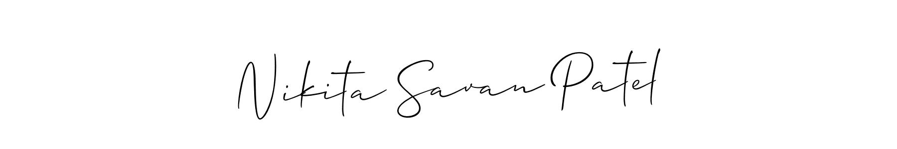 Use a signature maker to create a handwritten signature online. With this signature software, you can design (Allison_Script) your own signature for name Nikita Savan Patel. Nikita Savan Patel signature style 2 images and pictures png