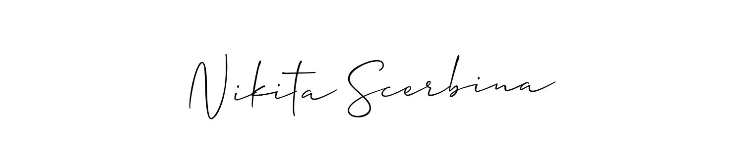 Nikita Scerbina stylish signature style. Best Handwritten Sign (Allison_Script) for my name. Handwritten Signature Collection Ideas for my name Nikita Scerbina. Nikita Scerbina signature style 2 images and pictures png