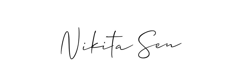 Create a beautiful signature design for name Nikita Sen. With this signature (Allison_Script) fonts, you can make a handwritten signature for free. Nikita Sen signature style 2 images and pictures png