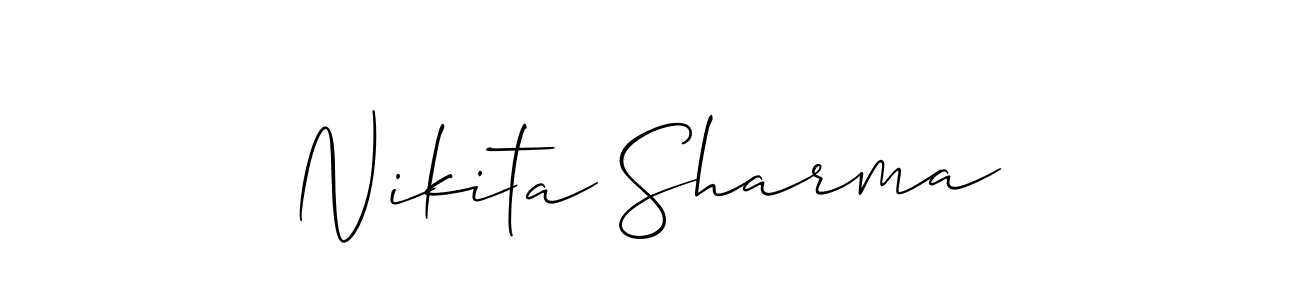 Check out images of Autograph of Nikita Sharma name. Actor Nikita Sharma Signature Style. Allison_Script is a professional sign style online. Nikita Sharma signature style 2 images and pictures png