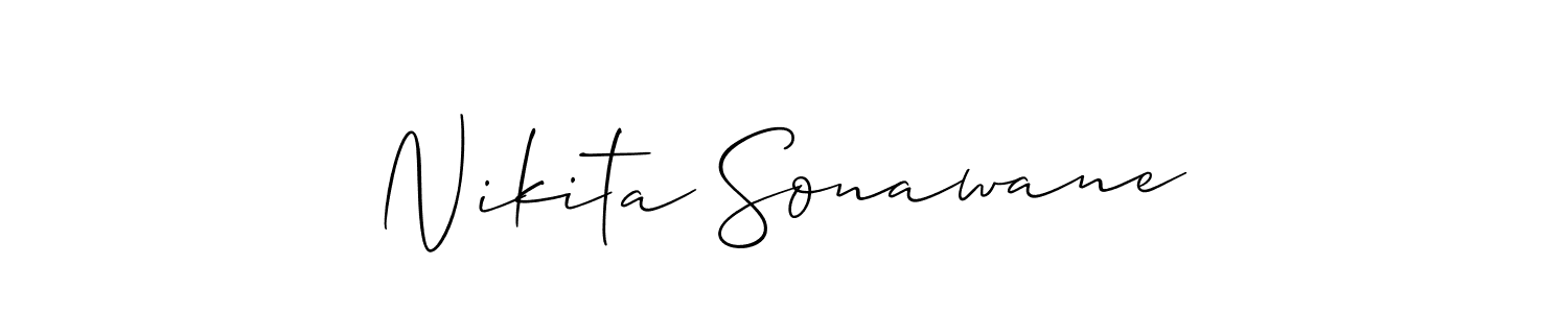 You should practise on your own different ways (Allison_Script) to write your name (Nikita Sonawane) in signature. don't let someone else do it for you. Nikita Sonawane signature style 2 images and pictures png