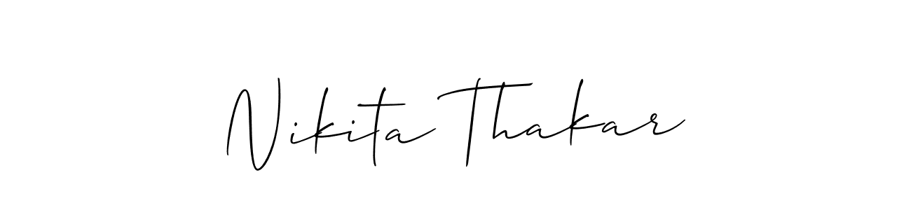 Use a signature maker to create a handwritten signature online. With this signature software, you can design (Allison_Script) your own signature for name Nikita Thakar. Nikita Thakar signature style 2 images and pictures png