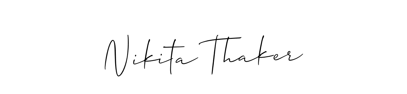 Similarly Allison_Script is the best handwritten signature design. Signature creator online .You can use it as an online autograph creator for name Nikita Thaker. Nikita Thaker signature style 2 images and pictures png