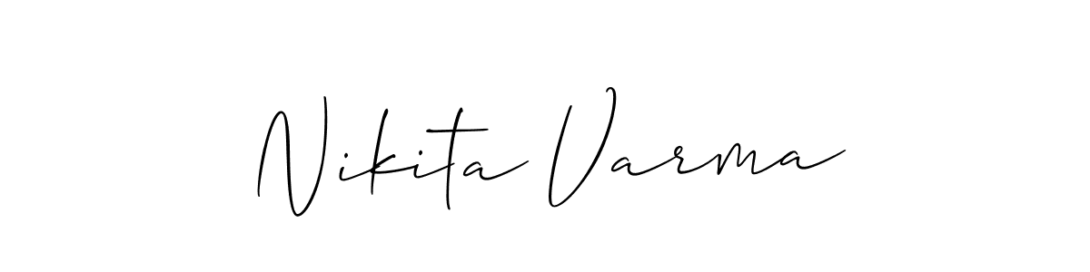 The best way (Allison_Script) to make a short signature is to pick only two or three words in your name. The name Nikita Varma include a total of six letters. For converting this name. Nikita Varma signature style 2 images and pictures png