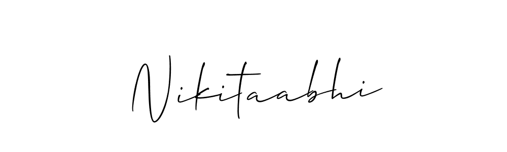 How to make Nikitaabhi name signature. Use Allison_Script style for creating short signs online. This is the latest handwritten sign. Nikitaabhi signature style 2 images and pictures png