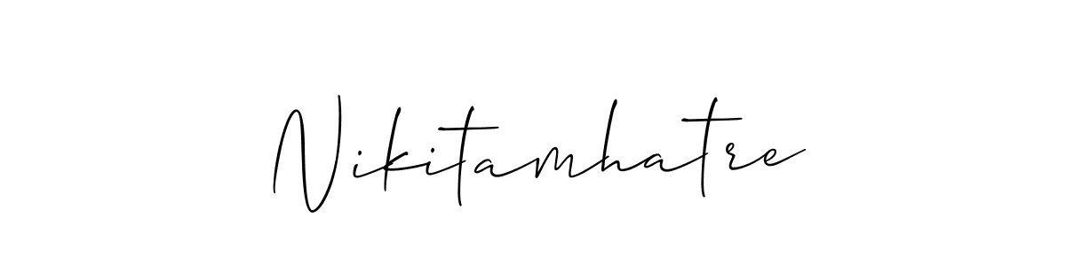 How to make Nikitamhatre name signature. Use Allison_Script style for creating short signs online. This is the latest handwritten sign. Nikitamhatre signature style 2 images and pictures png