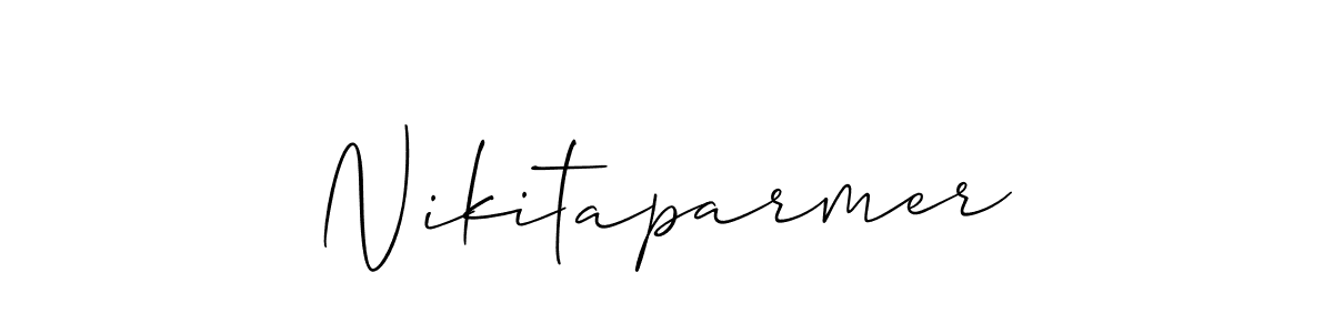 Use a signature maker to create a handwritten signature online. With this signature software, you can design (Allison_Script) your own signature for name Nikitaparmer. Nikitaparmer signature style 2 images and pictures png