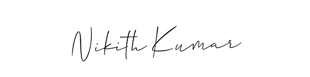 Use a signature maker to create a handwritten signature online. With this signature software, you can design (Allison_Script) your own signature for name Nikith Kumar. Nikith Kumar signature style 2 images and pictures png