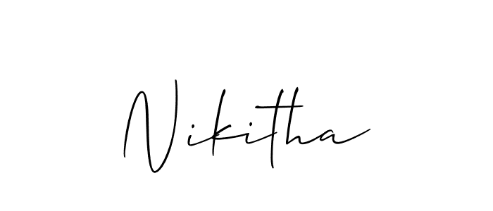 How to make Nikitha signature? Allison_Script is a professional autograph style. Create handwritten signature for Nikitha name. Nikitha signature style 2 images and pictures png