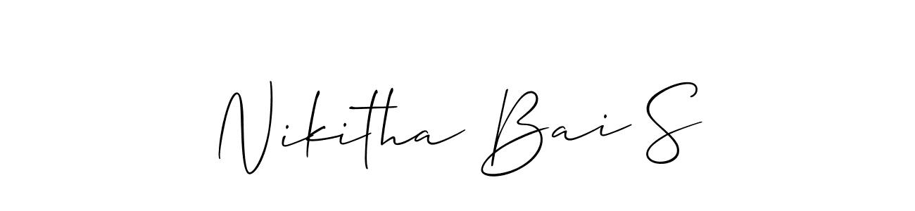 Use a signature maker to create a handwritten signature online. With this signature software, you can design (Allison_Script) your own signature for name Nikitha Bai S. Nikitha Bai S signature style 2 images and pictures png