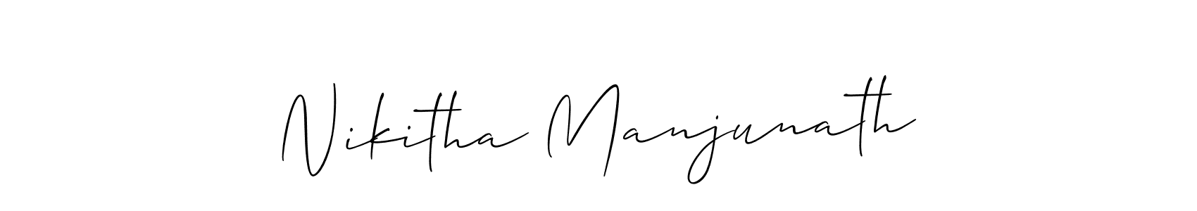 Create a beautiful signature design for name Nikitha Manjunath. With this signature (Allison_Script) fonts, you can make a handwritten signature for free. Nikitha Manjunath signature style 2 images and pictures png