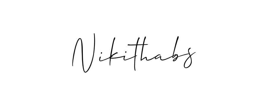 How to make Nikithabs signature? Allison_Script is a professional autograph style. Create handwritten signature for Nikithabs name. Nikithabs signature style 2 images and pictures png