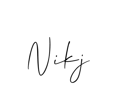 How to make Nikj name signature. Use Allison_Script style for creating short signs online. This is the latest handwritten sign. Nikj signature style 2 images and pictures png