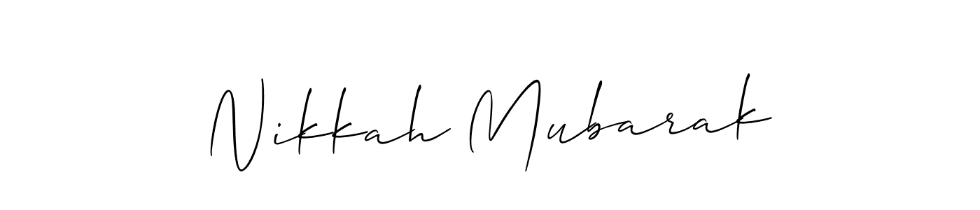 Create a beautiful signature design for name Nikkah Mubarak. With this signature (Allison_Script) fonts, you can make a handwritten signature for free. Nikkah Mubarak signature style 2 images and pictures png