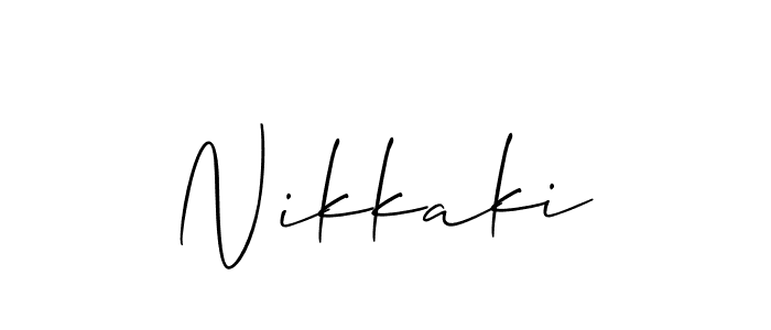 How to make Nikkaki signature? Allison_Script is a professional autograph style. Create handwritten signature for Nikkaki name. Nikkaki signature style 2 images and pictures png