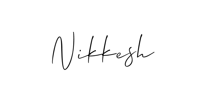 How to make Nikkesh signature? Allison_Script is a professional autograph style. Create handwritten signature for Nikkesh name. Nikkesh signature style 2 images and pictures png