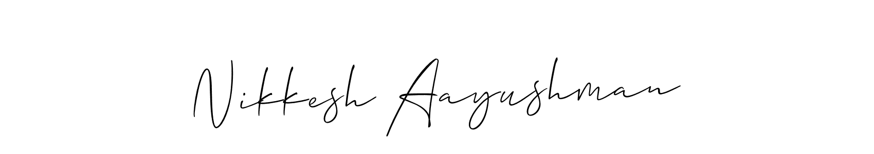 You can use this online signature creator to create a handwritten signature for the name Nikkesh Aayushman. This is the best online autograph maker. Nikkesh Aayushman signature style 2 images and pictures png