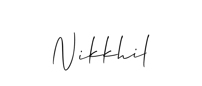 Design your own signature with our free online signature maker. With this signature software, you can create a handwritten (Allison_Script) signature for name Nikkhil. Nikkhil signature style 2 images and pictures png