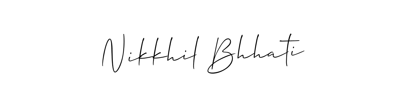 if you are searching for the best signature style for your name Nikkhil Bhhati. so please give up your signature search. here we have designed multiple signature styles  using Allison_Script. Nikkhil Bhhati signature style 2 images and pictures png