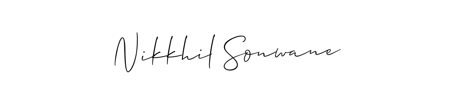Make a short Nikkhil Sonwane signature style. Manage your documents anywhere anytime using Allison_Script. Create and add eSignatures, submit forms, share and send files easily. Nikkhil Sonwane signature style 2 images and pictures png