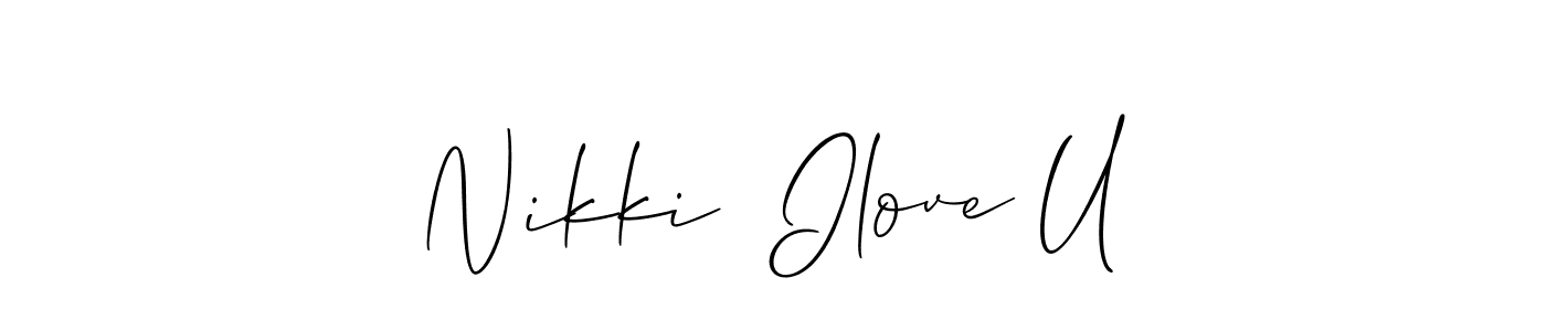 Similarly Allison_Script is the best handwritten signature design. Signature creator online .You can use it as an online autograph creator for name Nikki  Ilove U. Nikki  Ilove U signature style 2 images and pictures png