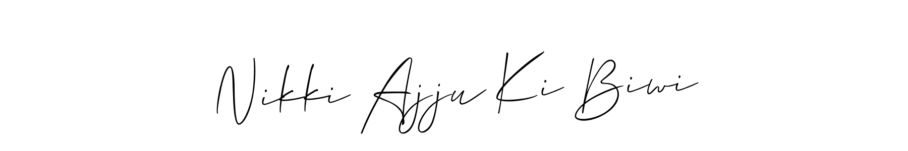 Nikki Ajju Ki Biwi stylish signature style. Best Handwritten Sign (Allison_Script) for my name. Handwritten Signature Collection Ideas for my name Nikki Ajju Ki Biwi. Nikki Ajju Ki Biwi signature style 2 images and pictures png