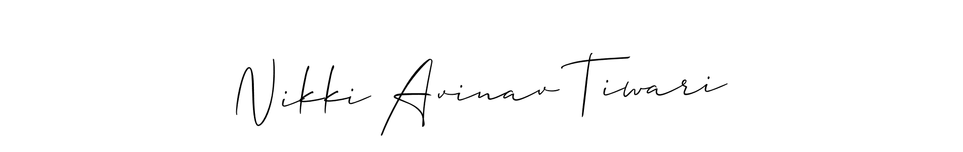 How to make Nikki Avinav Tiwari name signature. Use Allison_Script style for creating short signs online. This is the latest handwritten sign. Nikki Avinav Tiwari signature style 2 images and pictures png