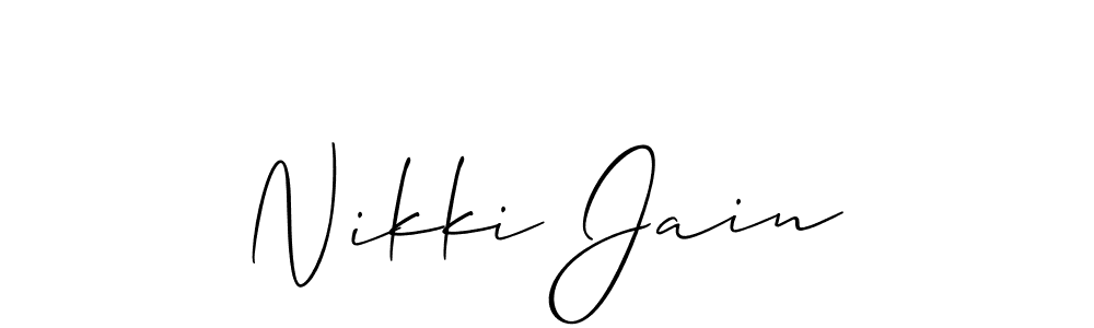 Create a beautiful signature design for name Nikki Jain. With this signature (Allison_Script) fonts, you can make a handwritten signature for free. Nikki Jain signature style 2 images and pictures png