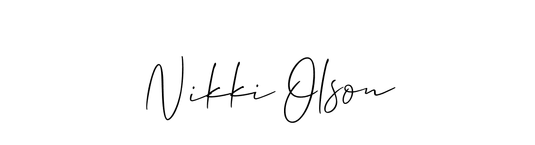 The best way (Allison_Script) to make a short signature is to pick only two or three words in your name. The name Nikki Olson include a total of six letters. For converting this name. Nikki Olson signature style 2 images and pictures png