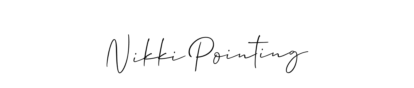 Create a beautiful signature design for name Nikki Pointing. With this signature (Allison_Script) fonts, you can make a handwritten signature for free. Nikki Pointing signature style 2 images and pictures png