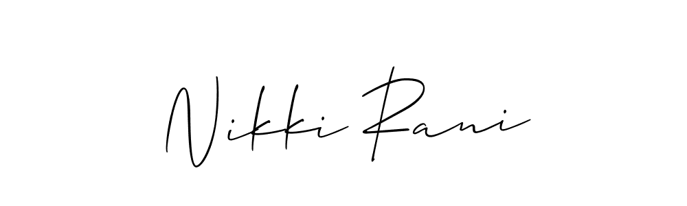 How to make Nikki Rani name signature. Use Allison_Script style for creating short signs online. This is the latest handwritten sign. Nikki Rani signature style 2 images and pictures png