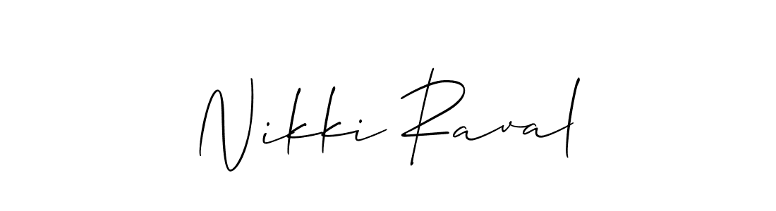 Allison_Script is a professional signature style that is perfect for those who want to add a touch of class to their signature. It is also a great choice for those who want to make their signature more unique. Get Nikki Raval name to fancy signature for free. Nikki Raval signature style 2 images and pictures png