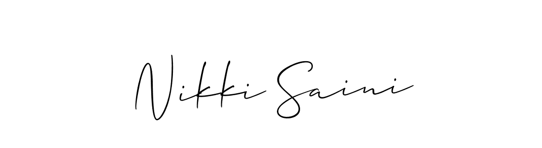 This is the best signature style for the Nikki Saini name. Also you like these signature font (Allison_Script). Mix name signature. Nikki Saini signature style 2 images and pictures png